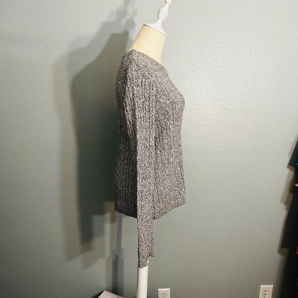 Karen Scott Gray Cable Knit Crewneck Sweater Size M - Picture 6 of 8